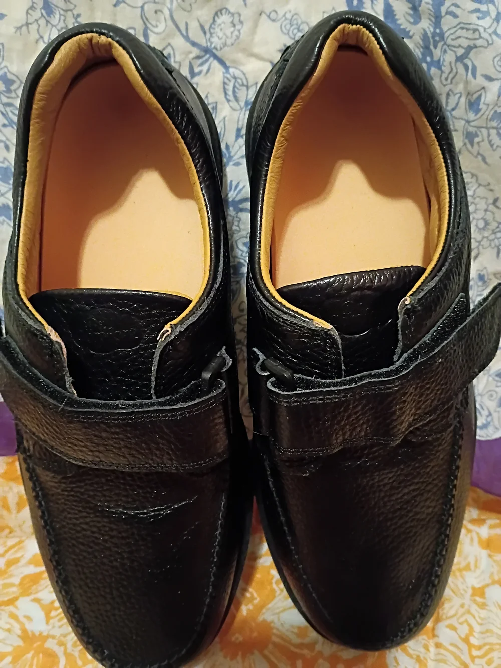 Dr. Comfort Scott 9210 Men's Black Leather Hook & Loop Slip-On Shoes 11.5 XW. BN